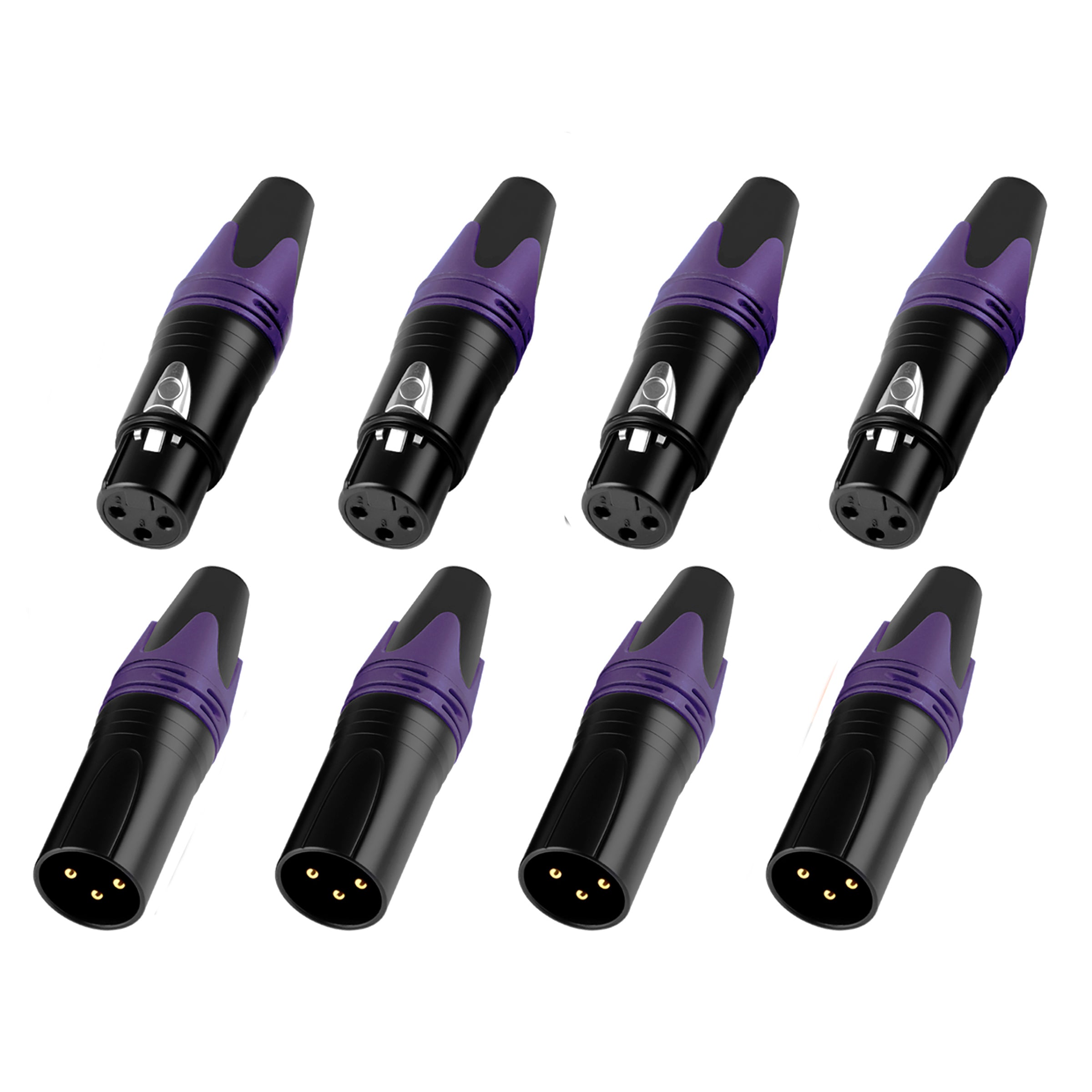 Rannsgeer XLR 3-Pin Connector Set (8-Pack) - 4 Male & 4 Female Type Connector for DIY