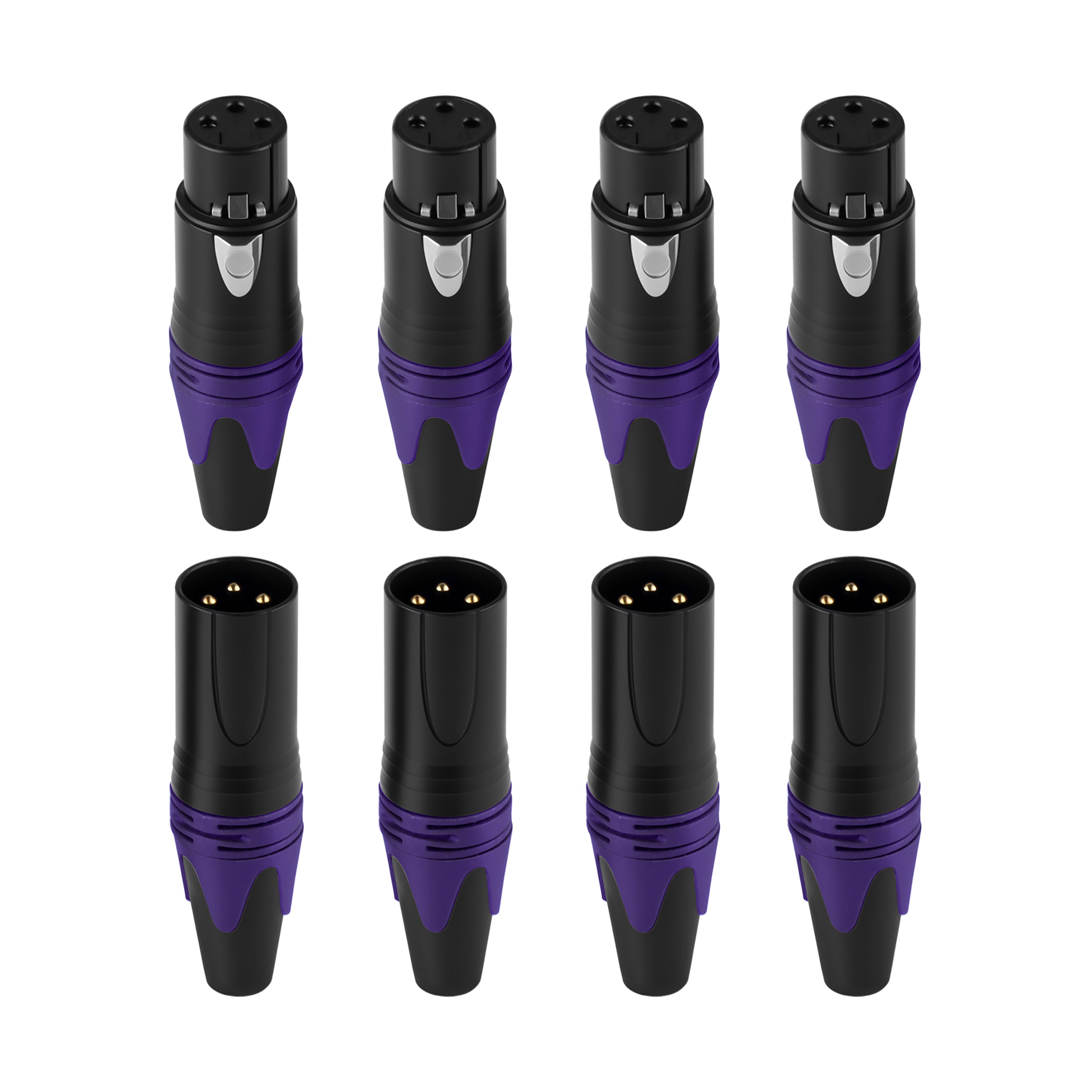 Rannsgeer XLR 3-Pin Connector Set (8-Pack) - 4 Male & 4 Female Type Connector for DIY