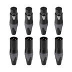 Rannsgeer XLR 3-Pin Connector Set (8-Pack) - 4 Male & 4 Female Type Connector for DIY