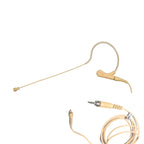 Rannsgeer R288-70D 4-Channel UHF Wireless System - 128 Frequencies, 4 Beige Mini Headsets with Detachable Cables, 300ft Range