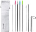 Ezprogear Metal Stainless Steel Wide Straws with Silicone Tips Collapsible Straw and 8mm Reusable Drinking Straw