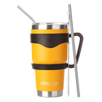 Ezprogear 30 oz Mango Stainless Steel Tumbler Double Wall Vacuum Insulated with Straws and Handle