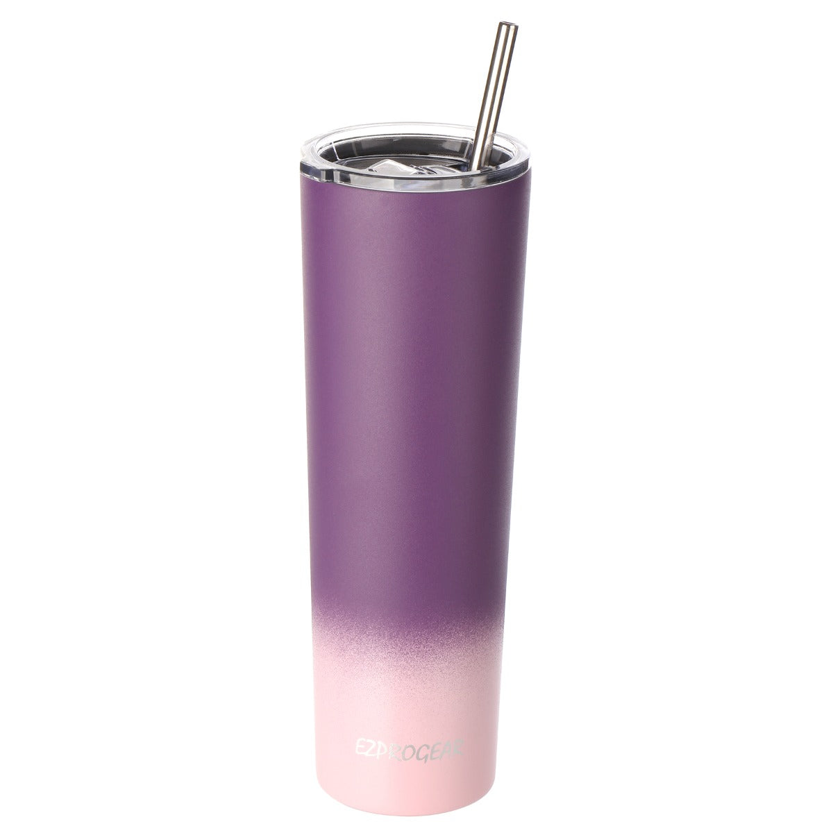 Ezprogear 34oz Matte Grape/Carnation Stainless Steel Slim Skinny Tumbler Vacuum Insulated with Straws
