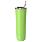 Ezprogear 34oz Matte Lime Green Stainless Steel Slim Skinny Tumbler Vacuum Insulated with Straws