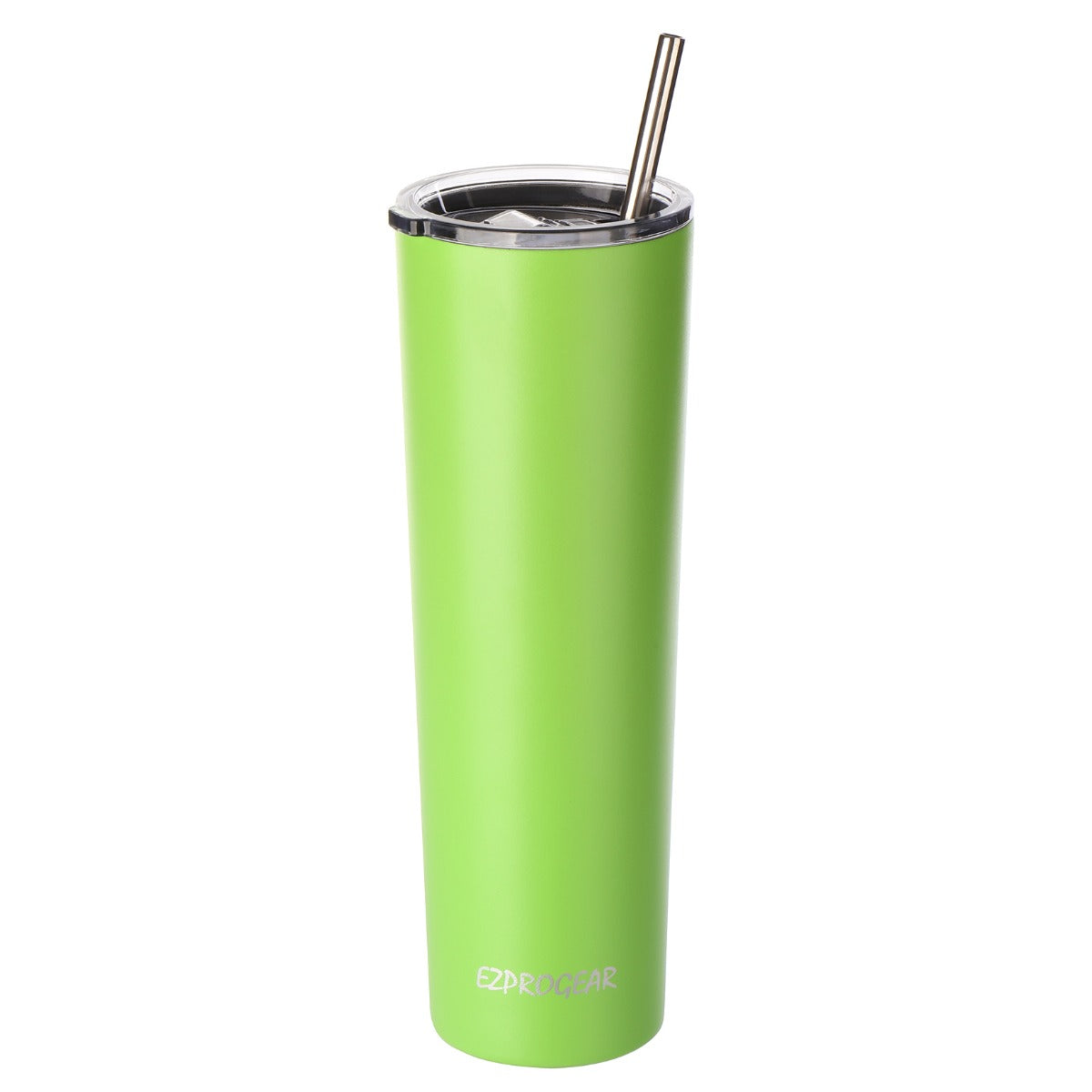 Ezprogear 34oz Matte Lime Green Stainless Steel Slim Skinny Tumbler Vacuum Insulated with Straws