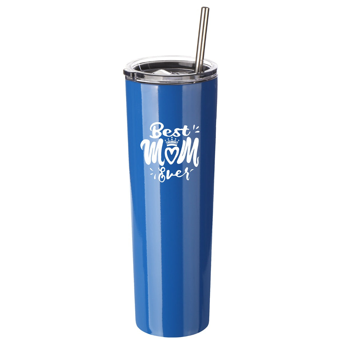 Best Mom Gift Ezprogear - 34 oz Stainless Steel Tumbler Insulated Ice Coffee Mug with Sliding Lid (34 oz, Best Mom Sapphire)