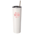 Best Mom Gift - Ezprogear 34 oz Stainless Steel Insulated Tumbler Ice Water Camping Mug (34 oz, Best Mom White)