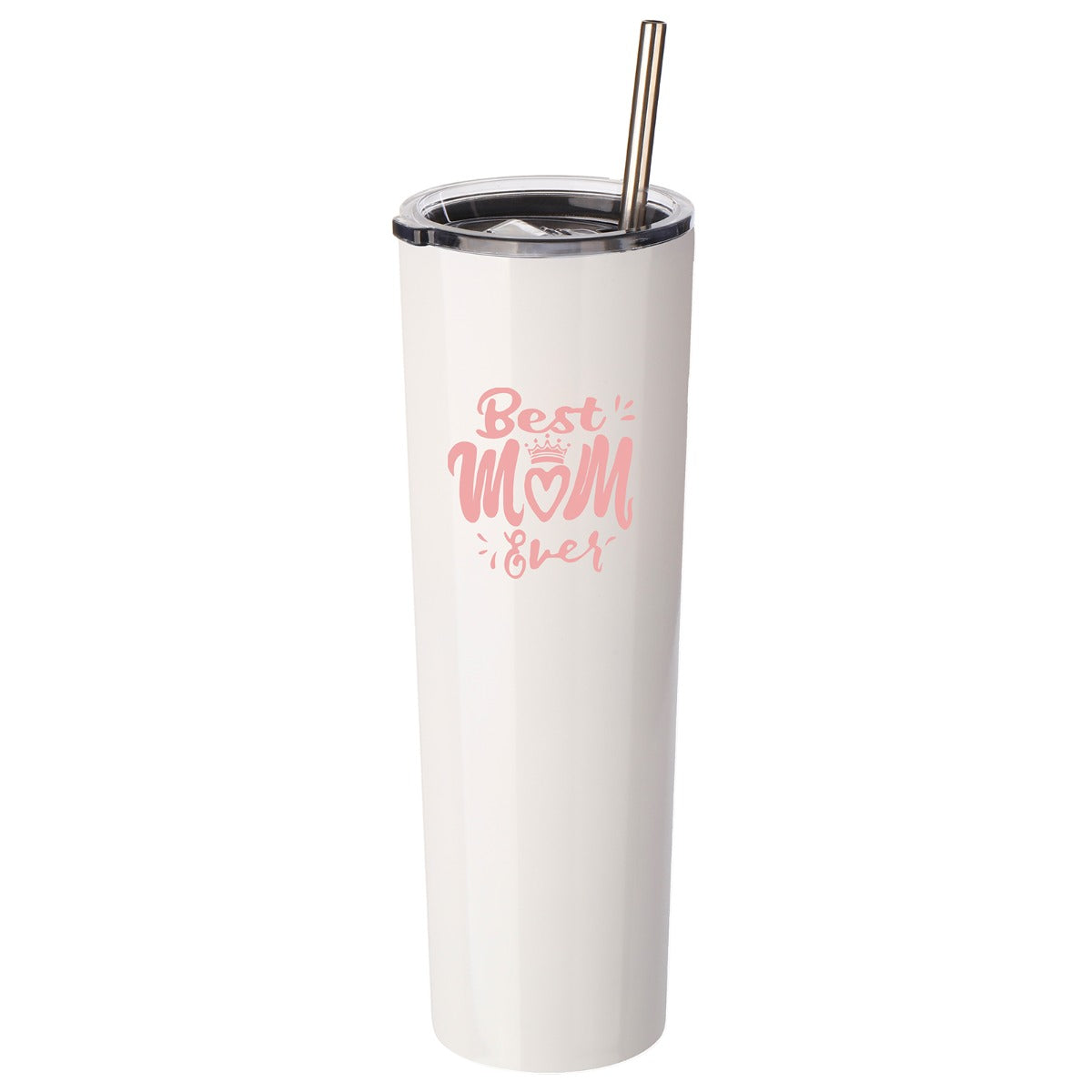 Best Mom Gift - Ezprogear 34 oz Stainless Steel Insulated Tumbler Ice Water Camping Mug (34 oz, Best Mom White)