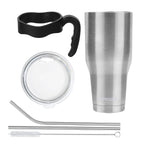 Ezprogear 40 oz Stainless Steel Tumbler with Handle – Vacuum Insulated Travel Mug with Straws & Canvas Bag