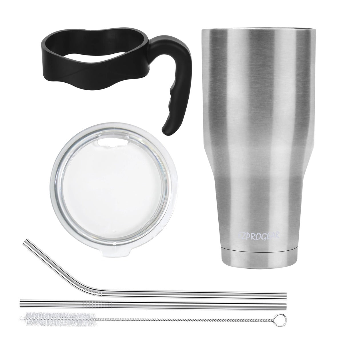 Ezprogear 40 oz Stainless Steel Tumbler Double Wall Vacuum Insulated with Straws and Handle (Stainless Original)