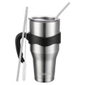 Ezprogear 40 oz Stainless Steel Tumbler with Handle – Vacuum Insulated Travel Mug with Straws & Canvas Bag