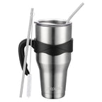 Ezprogear 40 oz Stainless Steel Tumbler with Handle – Vacuum Insulated Travel Mug with Straws & Canvas Bag