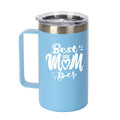 Best Mom Gift - Ezprogear 24 oz Stainless Steel Tumbler Insulated Coffee Mug with Slide Lid (24 oz, Best Mom Sky Blue)