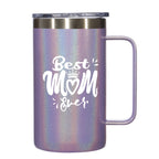 Best Mom Gift - Ezprogear 24 oz Insulated Stainless Steel Tumbler Ice Coffee Mug with Lid (24 oz, Best Mom GT Violet)