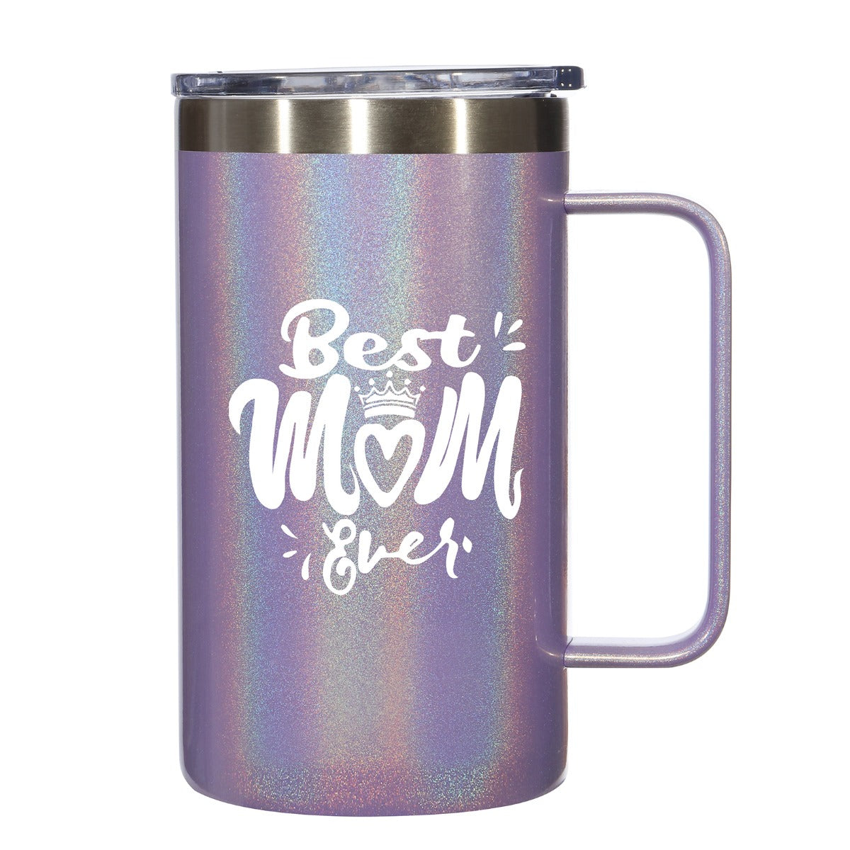 Best Mom Gift - Ezprogear 24 oz Insulated Stainless Steel Tumbler Ice Coffee Mug with Lid (24 oz, Best Mom GT Violet)