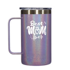 Best Mom Gift - Ezprogear 24 oz Insulated Stainless Steel Tumbler Ice Coffee Mug with Lid (24 oz, Best Mom GT Violet)