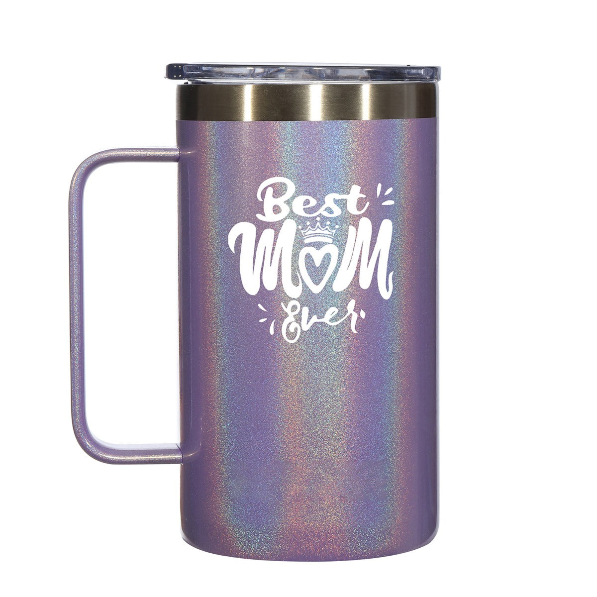 Best Mom Gift - Ezprogear 24 oz Insulated Stainless Steel Tumbler Ice Coffee Mug with Lid (24 oz, Best Mom GT Violet)