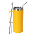 Ezprogear 32 oz Mango Stainless Steel Beer Tumbler Double Wall Coffee Mug with Handle and Lid