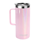 Ezprogear 32 oz Glitter Carnation Stainless Steel Beer Tumbler Double Wall Water Cup with Handle and Lid