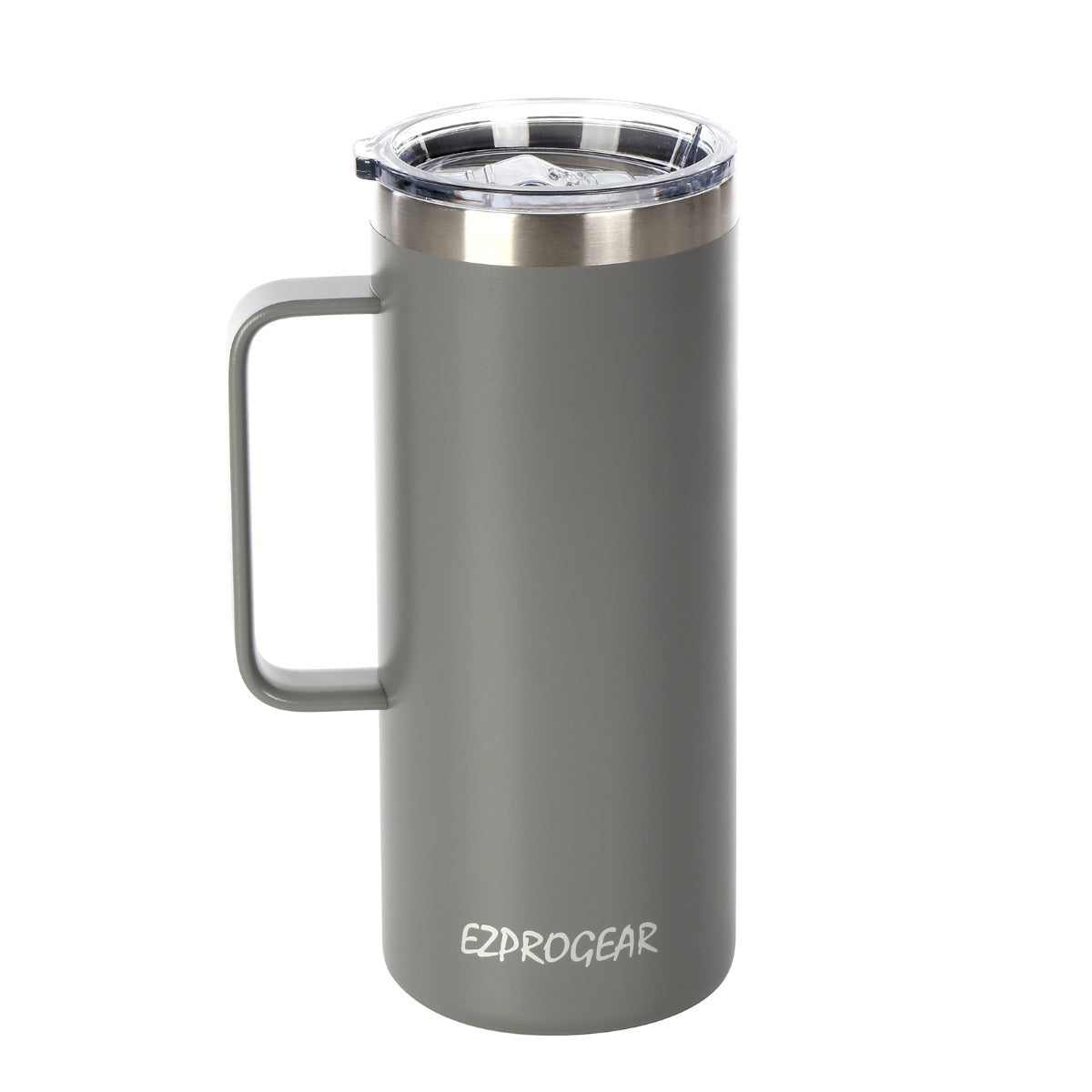 Ezprogear 32 oz Navy Gray Stainless Steel Beer Tumbler Double Wall Coffee Mug with Handle and Lid