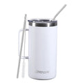 Ezprogear 40 oz White Stainless Steel Mug Beer Tumbler Double Wall Coffee Cup with Handle and Lid