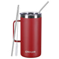 Ezprogear 40 oz Cherry Red Stainless Steel Mug Beer Tumbler Double Wall Coffee Cup with Handle and Lid
