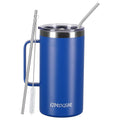 Ezprogear 40 oz Sapphire Blue Stainless Steel Mug Beer Tumbler Double Wall Coffee Cup with Handle and Lid
