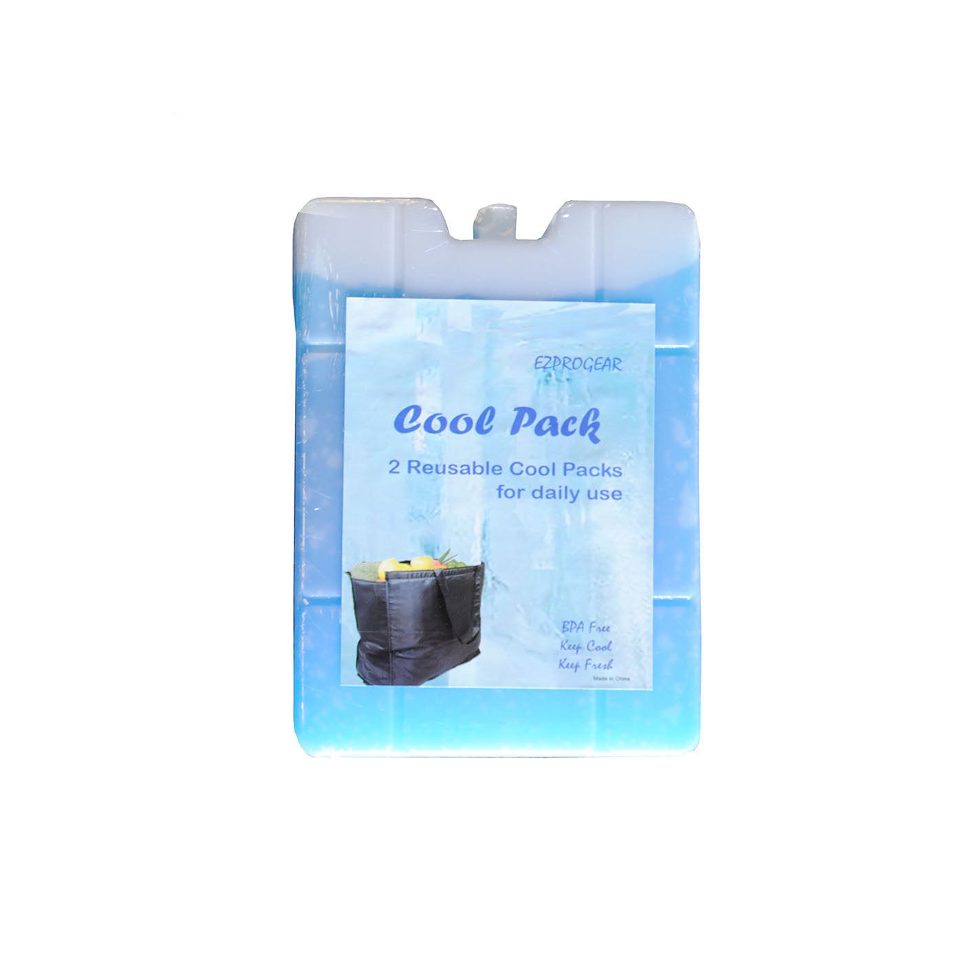 Ezprogear Large Cool 2 Packs Reusable & Freezable Ice Packs for Grocery Insulated Bag, Lunch Bag or Cooler Box (Large) EZ-ICE-PACK-L