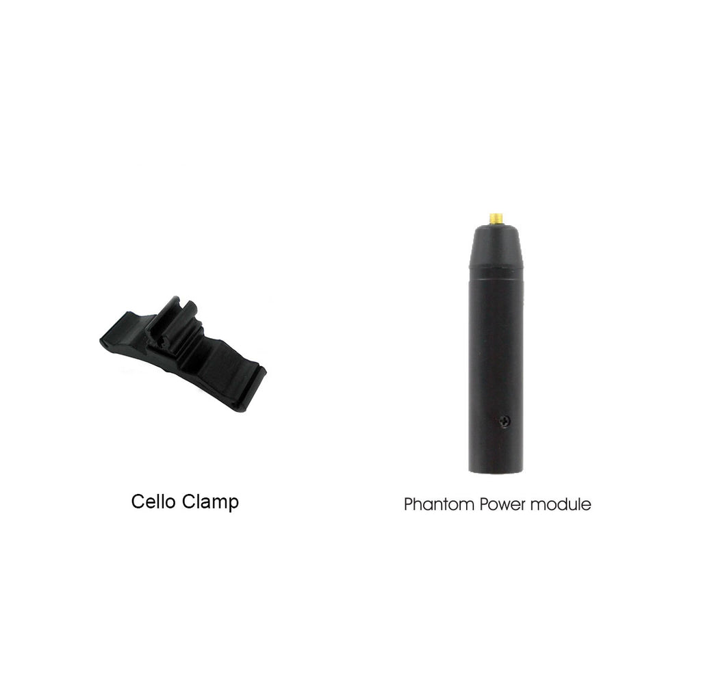 Rannsgeer PMMB19-SH4-CEL Cello Clip-On Musical Instrument Microphone for Shure Wireless Microphone and Phantom Power Input