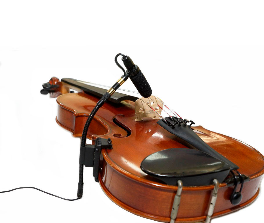 Rannsgeer PMMB19-SH4-VL Violin Clip-On Musical Instrument Microphone for Shure Wireless Microphone and Phantom Power Input