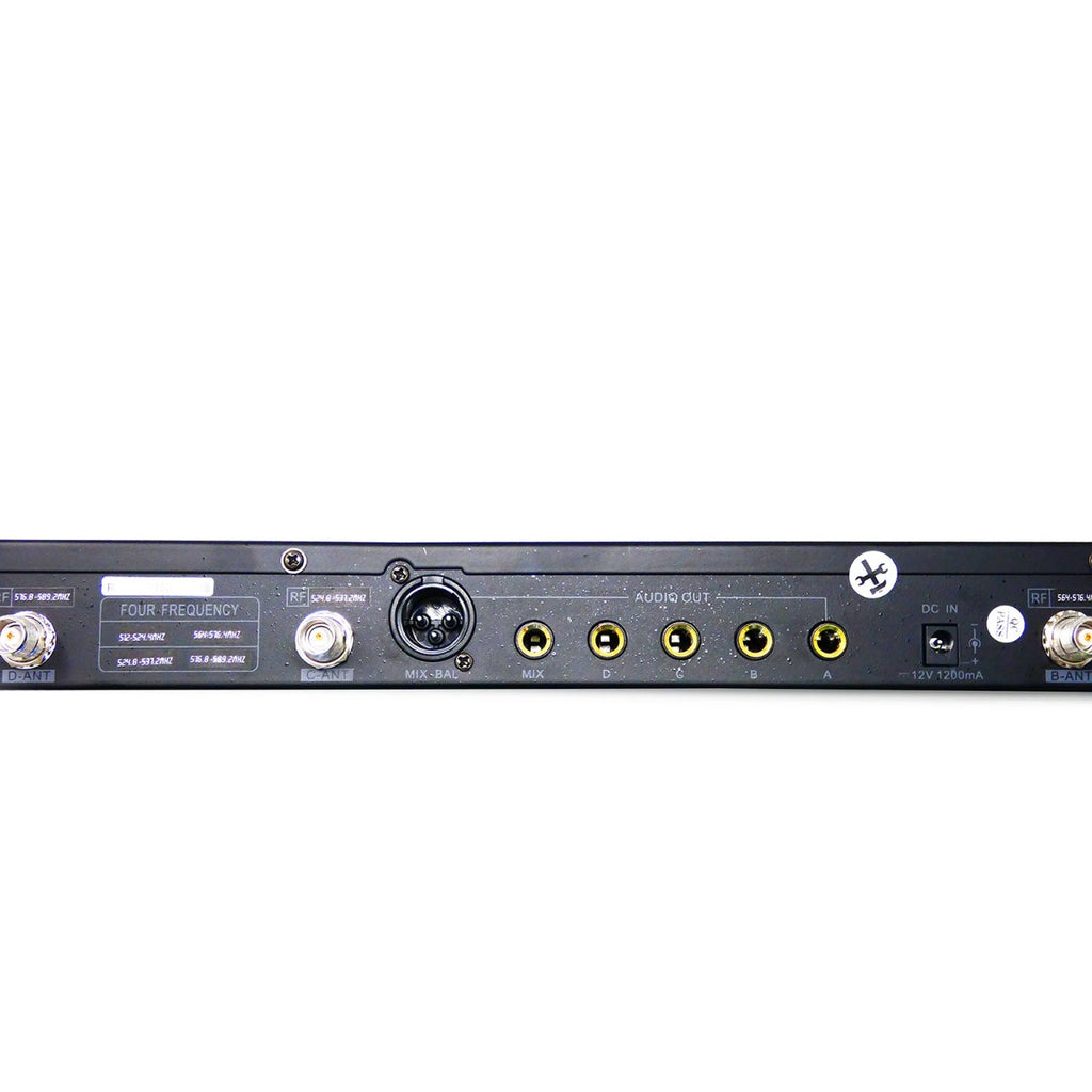 Rannsgeer UHF R288UF 4-Channel Headband Headset & Lapel Wireless Microphone