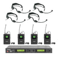 Rannsgeer UHF R288UF 4-Channel Headband Headset & Lapel Wireless Microphone
