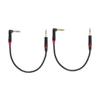 Rannsgeer R7101P2 1/4" TRS to 1/4" TRS Right Angle 2 Pack 1 Feet Cable