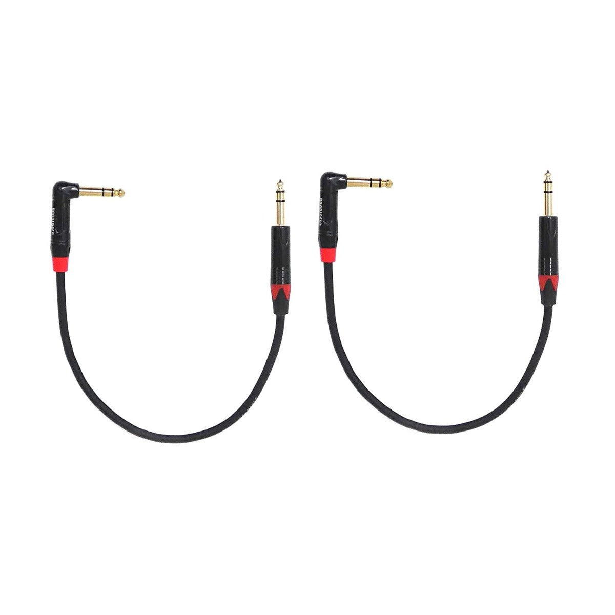 Rannsgeer R7101P2 1/4" TRS to 1/4" TRS Right Angle 2 Pack 1 Feet Cable