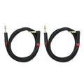 Rannsgeer R7106P2 1/4" TRS to 1/4" TRS Right Angle 2 Pack 6 Feet Cable