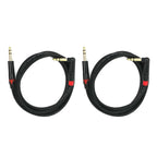 Rannsgeer R7106P2 1/4" TRS to 1/4" TRS Right Angle 2 Pack 6 Feet Cable