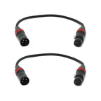 Rannsgeer R7201P2 XLR Male to XLR Female 2 Pack 1 Feet Microphone Cable