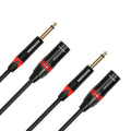 Rannsgeer R7301P2 1/4" TS to XLR Male 2 Pack 1 Feet Cable