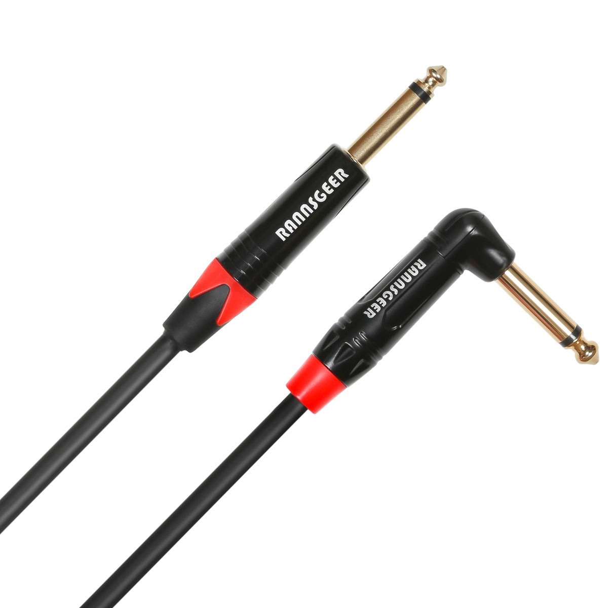 Rannsgeer R7903P2 1/4" TS Right Angle to 1/4" TS 3 Feet 2 Pack Cable