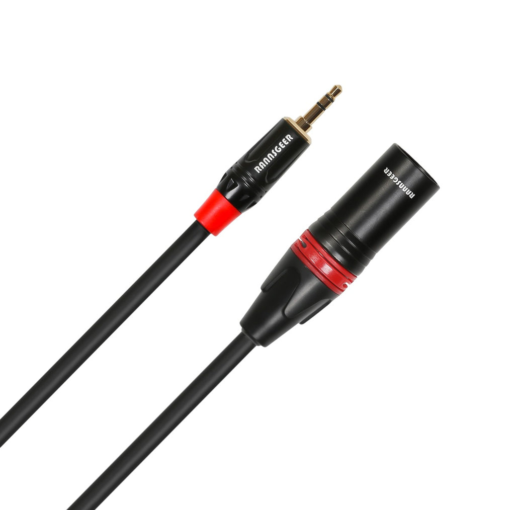Rannsgeer R7B01P2 3.5mm TRS Stereo Male to XLR Male 2 Pack 1 Feet Cable