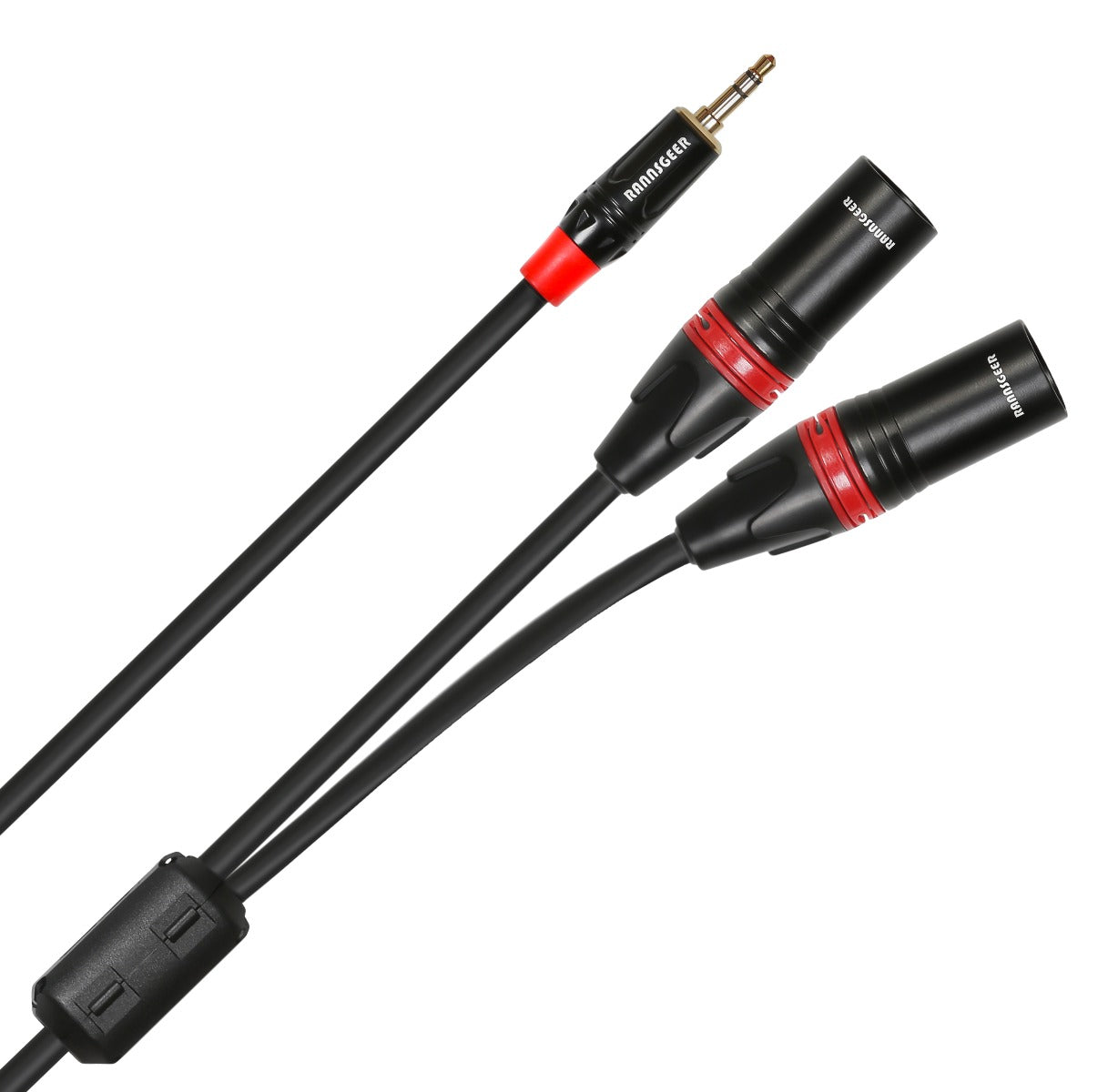 Rannsgeer 3.5mm TRS Stereo to 2 XLR Male Splitter 18 Feet Cable