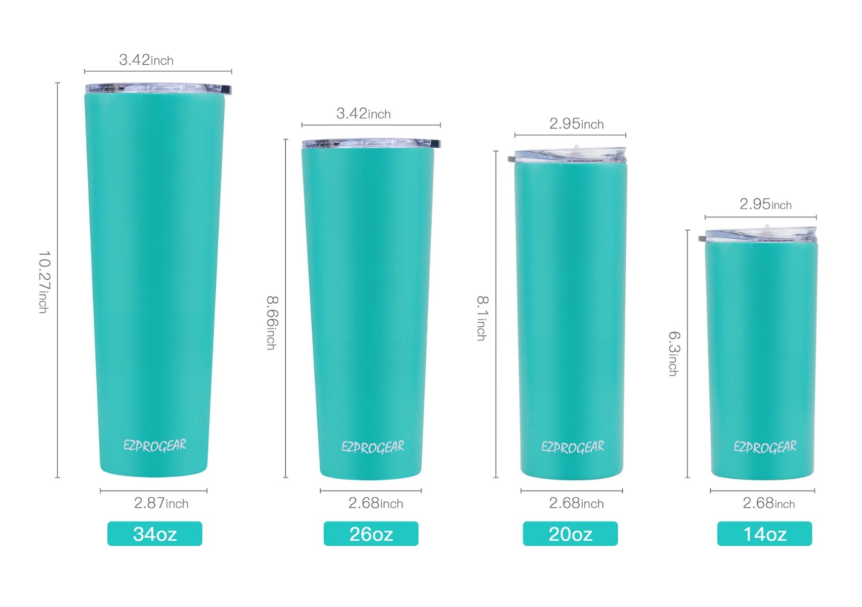 Best Mom Gift - Ezprogear 34 oz Stainless Steel Insulated Coffee Mug Tumbler with Lid (34 oz, Best Mom Sky Blue)