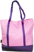 Ezprogear Large Heavy Duty Canvas Tote Bag Pink/Purple 20" W x 17" H x 6" D