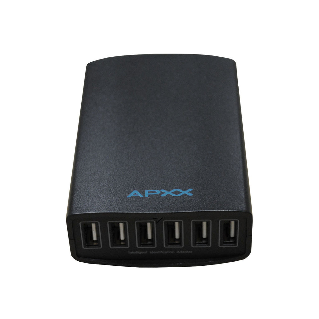 APXX 6-Port USB Car Charger - 50W Smart High-Speed Multi-Device Adapter