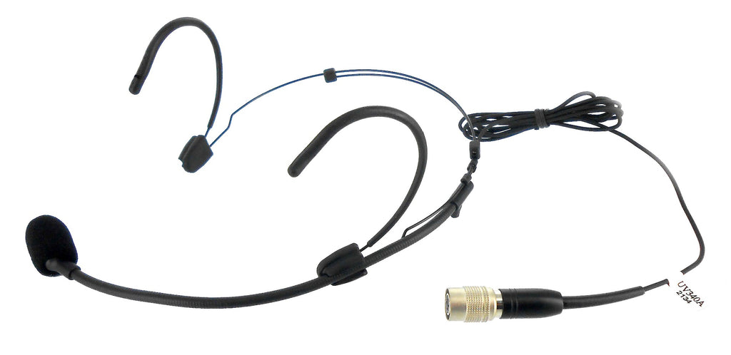 U-Voice UV340A-H4P Ultra Lite Adjustable Frame and Boom Black Color Headset Microphone for Audio Technica