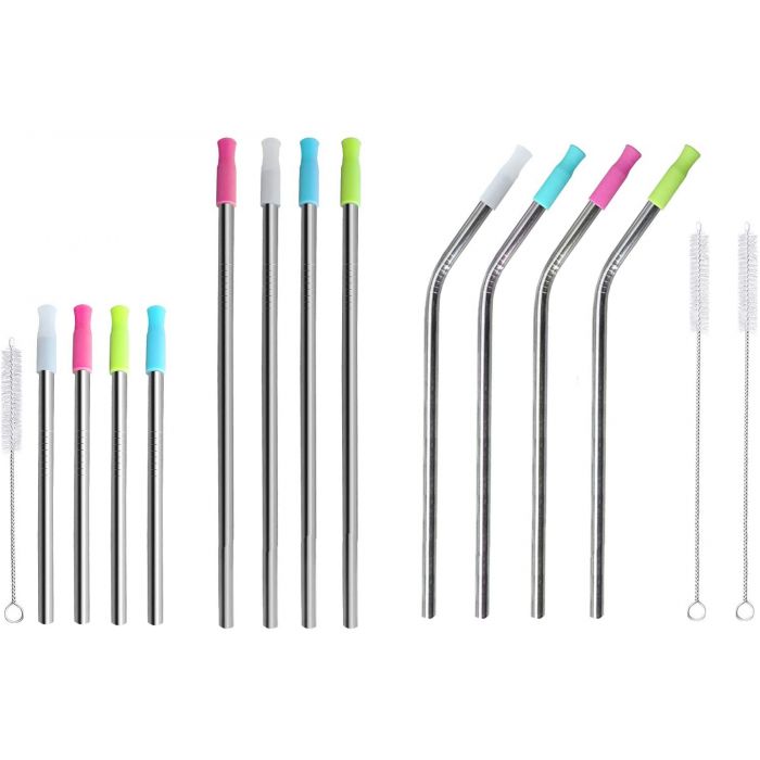 12 inch Colorful Stainless Steel Straws