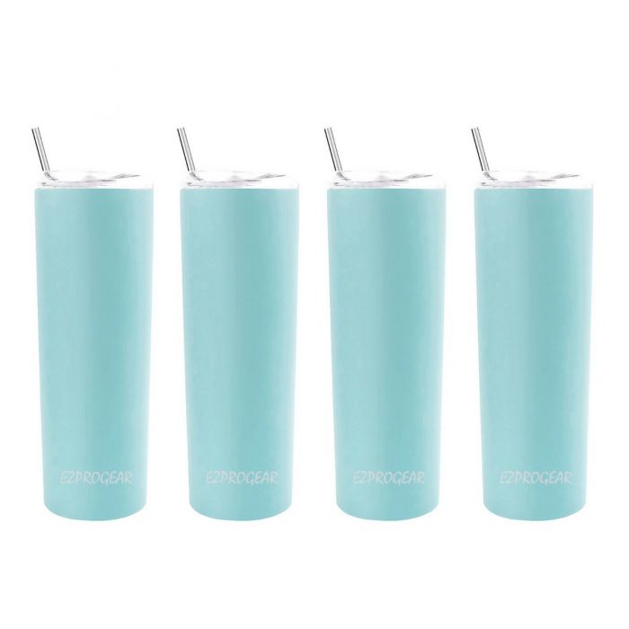 Ezprogear 26 oz Stainless Steel Slim Vacuum Insulated Glossy 4 Pack Tumbler