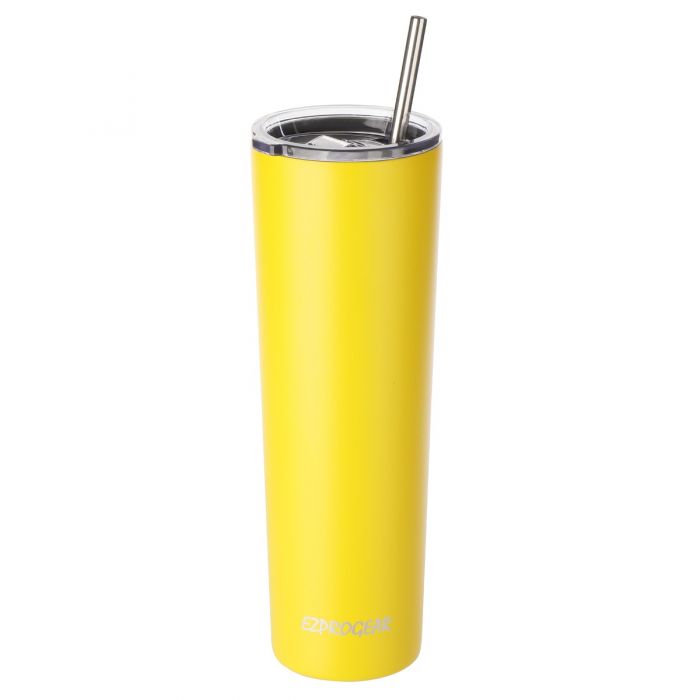 Ezprogear 20 oz Slim Blue Cornflower Stainless Steel Skinny Insulated  Tumbler 2 Straws, Brush, Lid