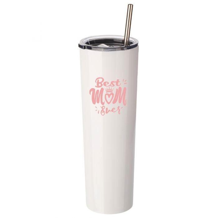 Best Mom Gift - Ezprogear 34 oz Stainless Steel Insulated Tumbler Ice Water  Camping Mug (34 oz, Best Mom White)