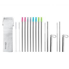 Zibtes-4PCS Silicone Straw Tips- Food Grade Rubber Metal Straws Tips Covers  Only Fit for 1/3 Inch Wide(8MM Outdiameter) Stainless Steel Straw-Black